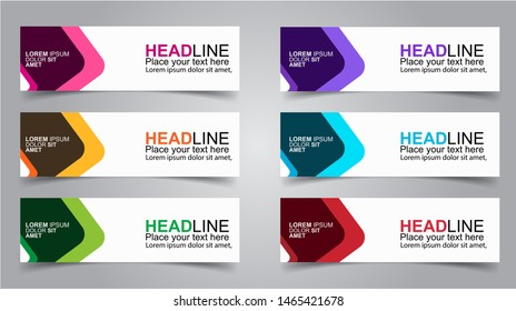 Set of Modern  Web Banner Design Background.  Creative Banner Header Templates - Vector