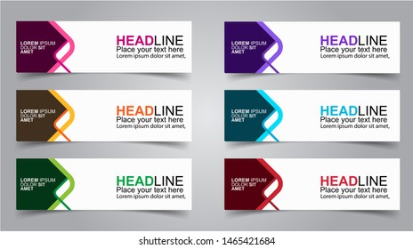 Set of Modern  Web Banner Design Background.  Creative Banner Header Templates - Vector