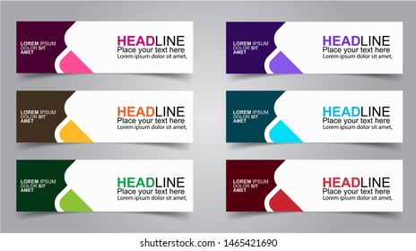 Set of Modern  Web Banner Design Background.  Creative Banner Header Templates - Vector