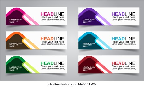 Set of Modern  Web Banner Design Background.  Creative Banner Header Templates - Vector