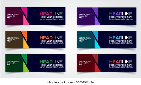 Set of Modern  Web Banner Design Background.  Creative Banner Header Templates - Vector