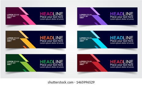 Set of Modern  Web Banner Design Background.  Creative Banner Header Templates - Vector