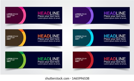 Set of Modern  Web Banner Design Background.  Creative Banner Header Templates - Vector