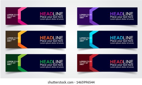 Set of Modern  Web Banner Design Background.  Creative Banner Header Templates - Vector