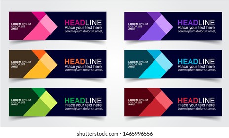Set of Modern  Web Banner Design Background.  Creative Banner Header Templates - Vector