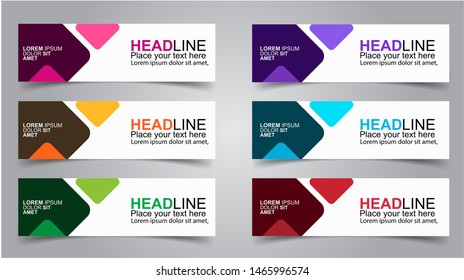 Set of Modern  Web Banner Design Background.  Creative Banner Header Templates - Vector