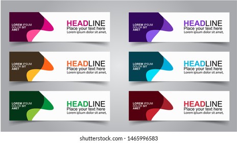 Set of Modern  Web Banner Design Background.  Creative Banner Header Templates - Vector