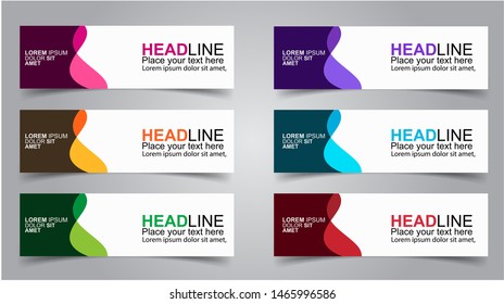 Set of Modern  Web Banner Design Background.  Creative Banner Header Templates - Vector