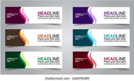 Set of Modern  Web Banner Design Background.  Creative Banner Header Templates - Vector