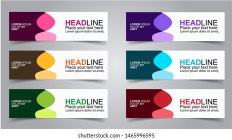 Set of Modern  Web Banner Design Background.  Creative Banner Header Templates - Vector