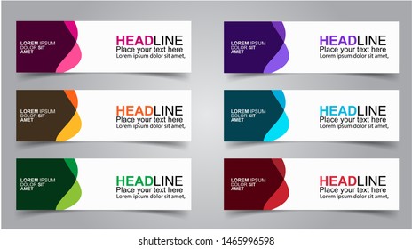 Set of Modern  Web Banner Design Background.  Creative Banner Header Templates - Vector