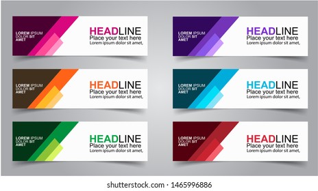 Set of Modern  Web Banner Design Background.  Creative Banner Header Templates - Vector
