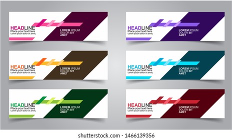 Set of Modern  Web Banner Design Background.  Creative Banner Header Templates - Vector
