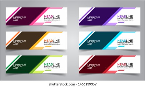 Set of Modern  Web Banner Design Background.  Creative Banner Header Templates - Vector