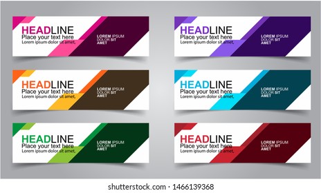 Set of Modern  Web Banner Design Background.  Creative Banner Header Templates - Vector