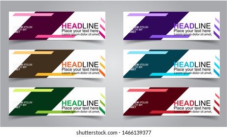 Set of Modern  Web Banner Design Background.  Creative Banner Header Templates - Vector