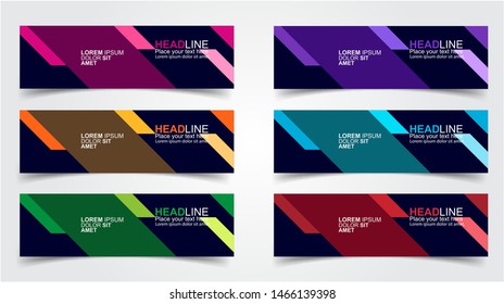 Set of Modern  Web Banner Design Background.  Creative Banner Header Templates - Vector