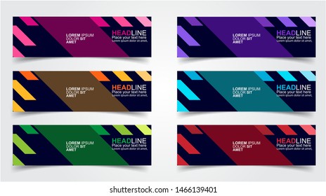 Set of Modern  Web Banner Design Background.  Creative Banner Header Templates - Vector