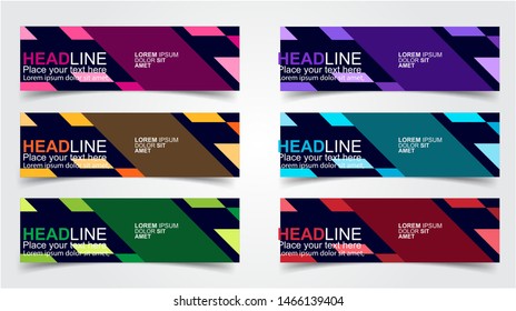 Set of Modern  Web Banner Design Background.  Creative Banner Header Templates - Vector