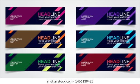 Set of Modern  Web Banner Design Background.  Creative Banner Header Templates - Vector