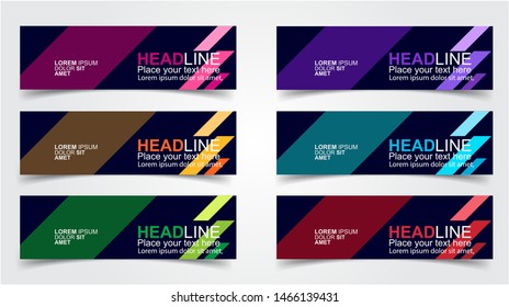 Set of Modern  Web Banner Design Background.  Creative Banner Header Templates - Vector