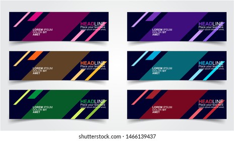 Set of Modern  Web Banner Design Background.  Creative Banner Header Templates - Vector