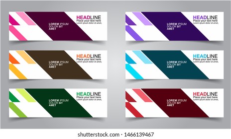 Set of Modern  Web Banner Design Background.  Creative Banner Header Templates - Vector