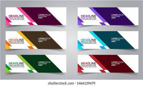Set of Modern  Web Banner Design Background.  Creative Banner Header Templates - Vector
