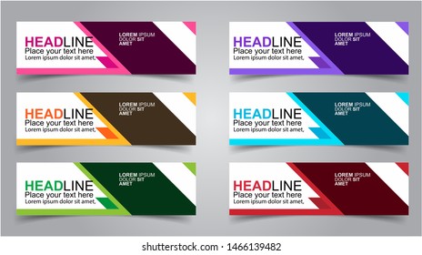 Set of Modern  Web Banner Design Background.  Creative Banner Header Templates - Vector