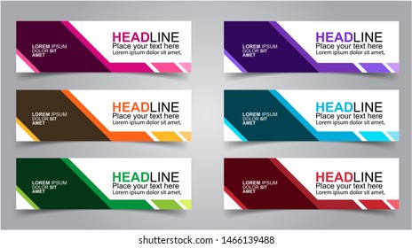 Set of Modern  Web Banner Design Background.  Creative Banner Header Templates - Vector