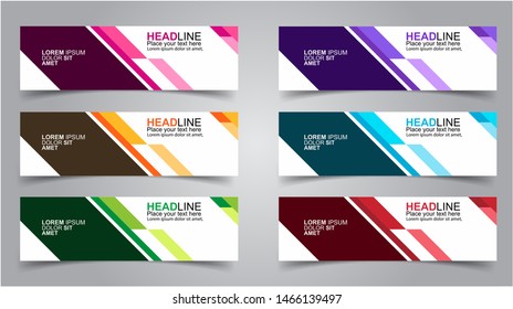 Set of Modern  Web Banner Design Background.  Creative Banner Header Templates - Vector