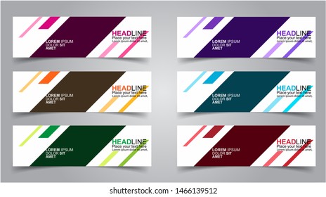 Set of Modern  Web Banner Design Background.  Creative Banner Header Templates - Vector