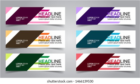 Set of Modern  Web Banner Design Background.  Creative Banner Header Templates - Vector