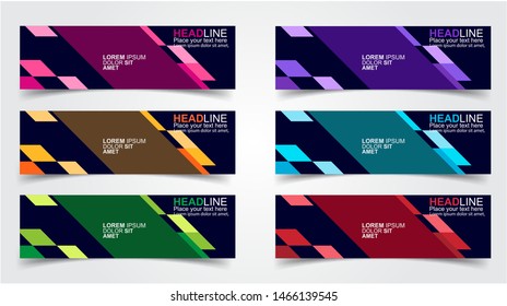 Set of Modern  Web Banner Design Background.  Creative Banner Header Templates - Vector