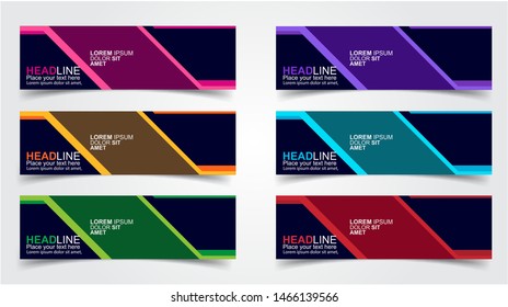 Set of Modern  Web Banner Design Background.  Creative Banner Header Templates - Vector