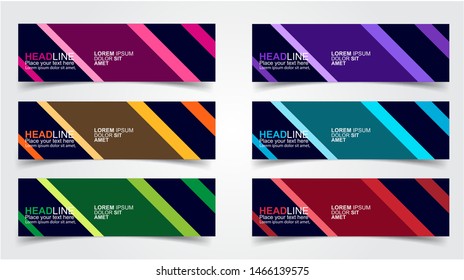 Set of Modern  Web Banner Design Background.  Creative Banner Header Templates - Vector