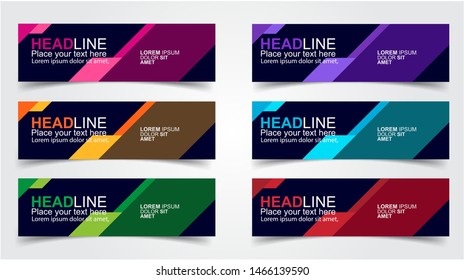 Set of Modern  Web Banner Design Background.  Creative Banner Header Templates - Vector