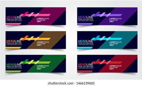 Set of Modern  Web Banner Design Background.  Creative Banner Header Templates - Vector