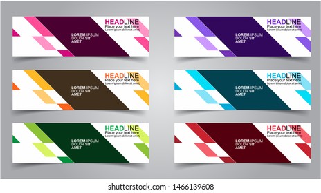 Set of Modern  Web Banner Design Background.  Creative Banner Header Templates - Vector