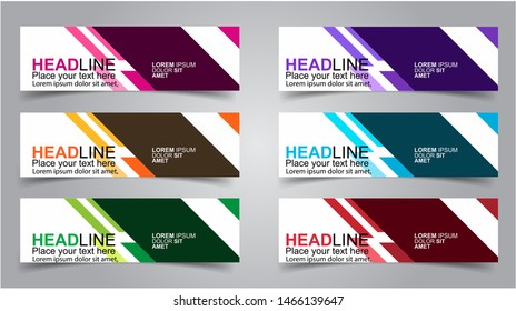 Set of Modern  Web Banner Design Background.  Creative Banner Header Templates - Vector