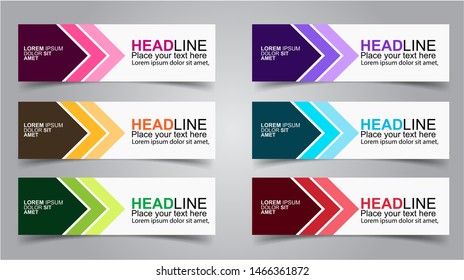 Set of Modern  Web Banner Design Background.  Creative Banner Header Templates - Vector