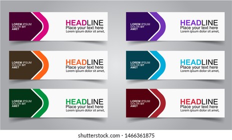 Set of Modern  Web Banner Design Background.  Creative Banner Header Templates - Vector