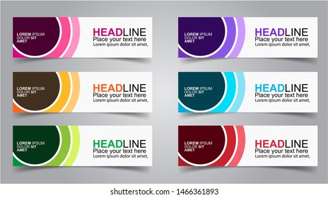 Set of Modern  Web Banner Design Background.  Creative Banner Header Templates - Vector