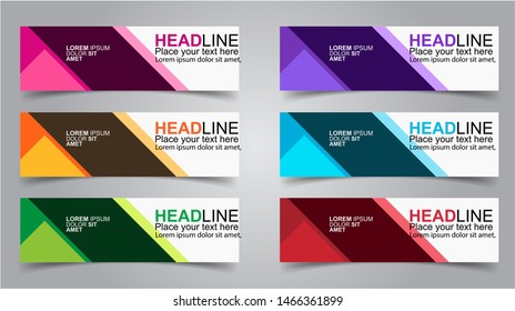 Set of Modern  Web Banner Design Background.  Creative Banner Header Templates - Vector