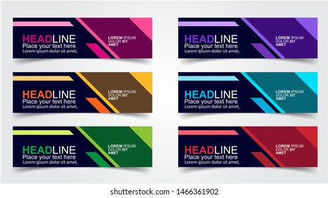 Set of Modern  Web Banner Design Background.  Creative Banner Header Templates - Vector