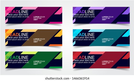 Set of Modern  Web Banner Design Background.  Creative Banner Header Templates - Vector
