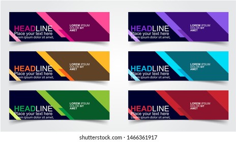 Set of Modern  Web Banner Design Background.  Creative Banner Header Templates - Vector