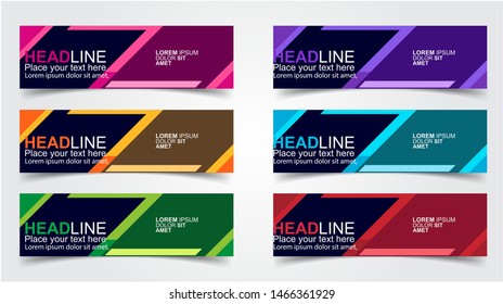 Set of Modern  Web Banner Design Background.  Creative Banner Header Templates - Vector
