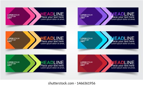 Set of Modern  Web Banner Design Background.  Creative Banner Header Templates - Vector