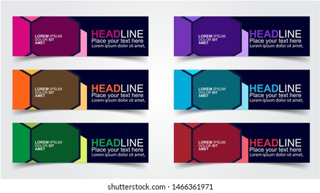 Set of Modern  Web Banner Design Background.  Creative Banner Header Templates - Vector